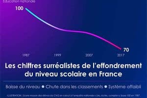 effondrement du niveau scolaire en France